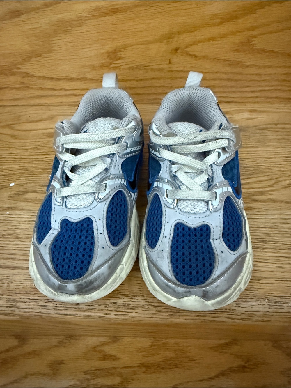 Nike Kids Blue and Gray Sneakers with Velcro